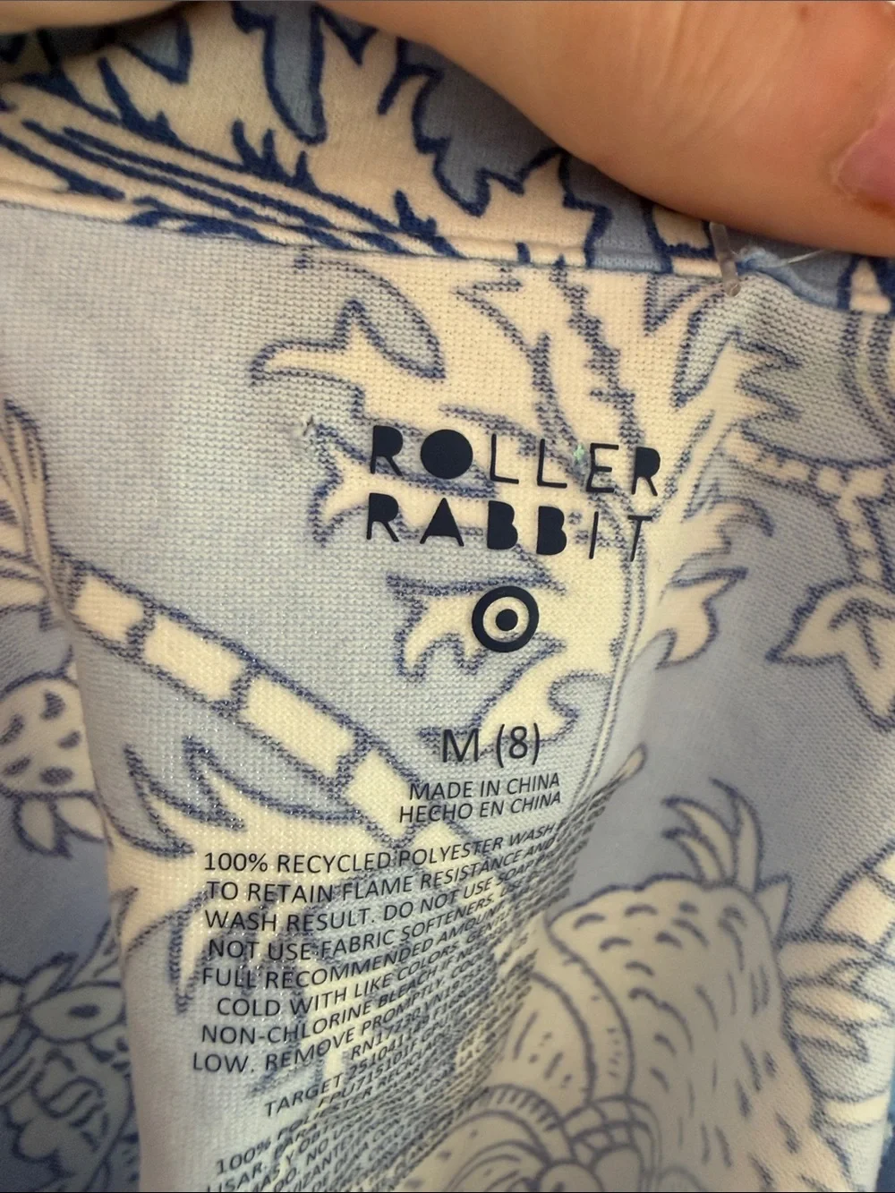 Roller Rabbit Target Adaptive Vines Blue Floral Girls’ Pajamas New